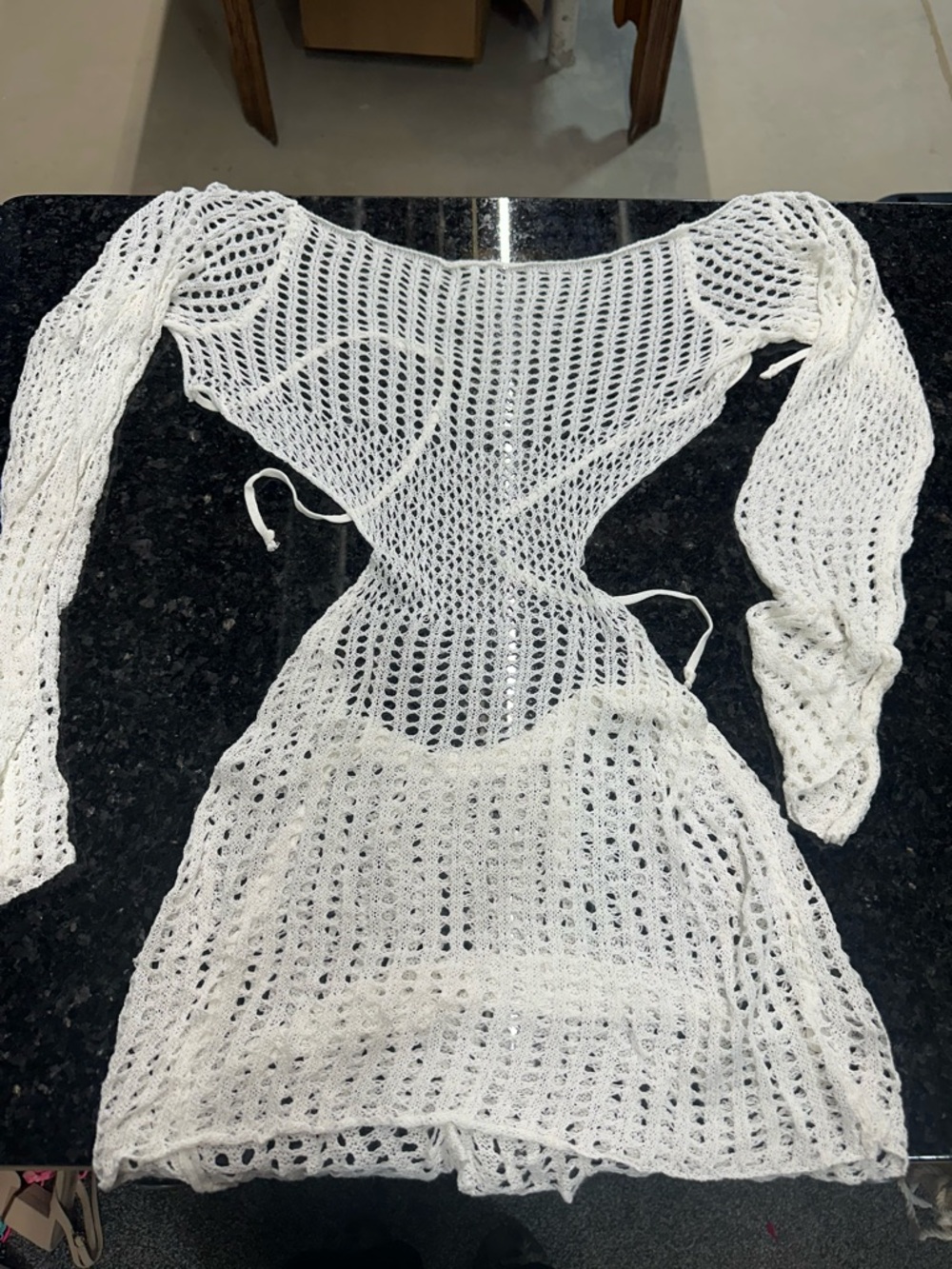 Women’s White Crochet Swim Cover-Up
